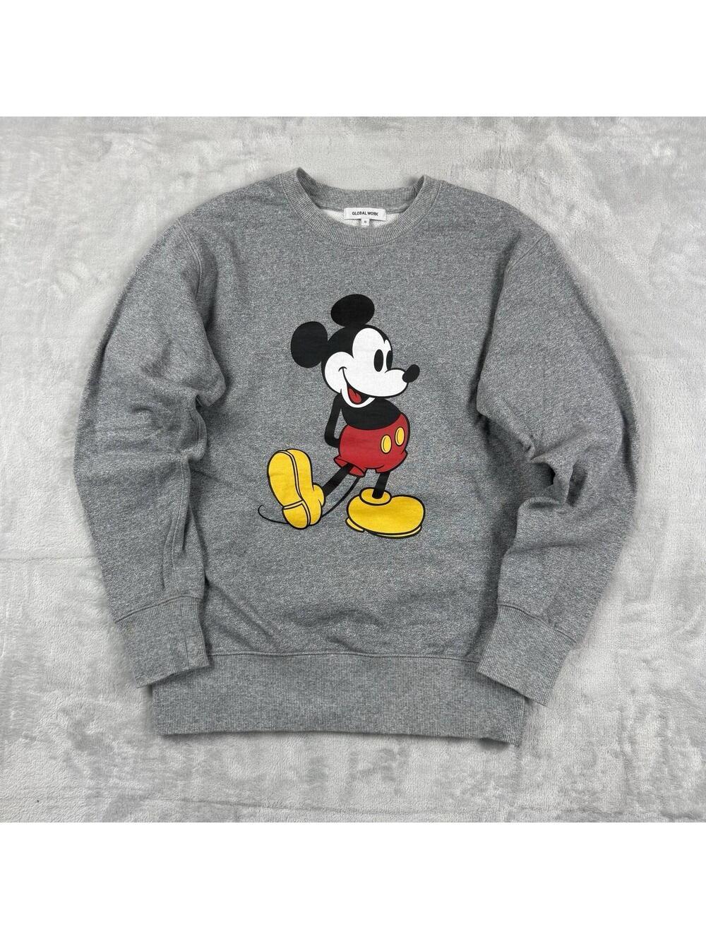 Global Work Mickey Mouse Sweatshirt 'Way to go' #28 Gray Sz Small Japanese Made